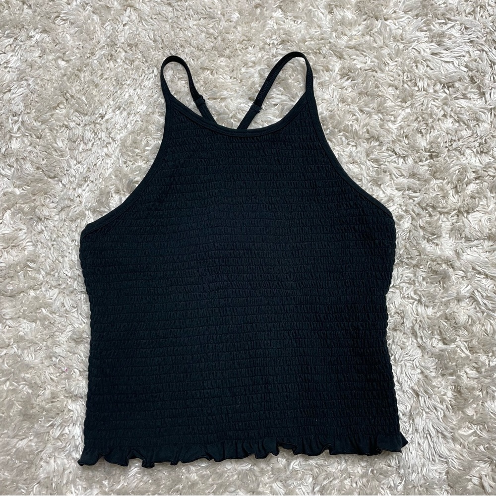 SO, S, and Black crop tank top.